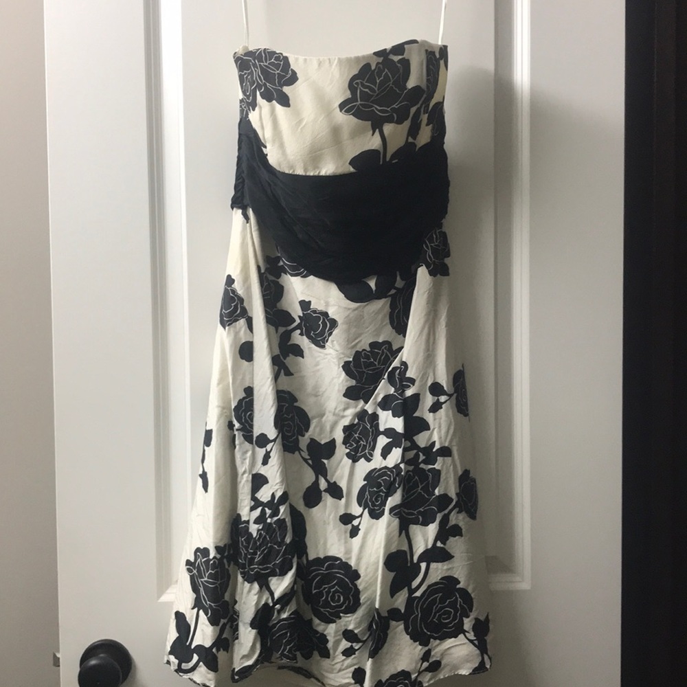 Ivory and black floral dress